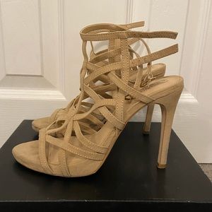 Beige Strappy Heels